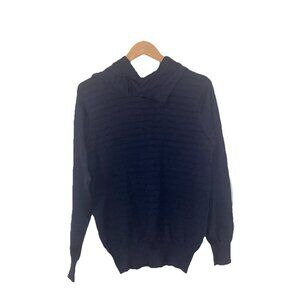 System Men Connection Navy Blue Top Hooded Size Small